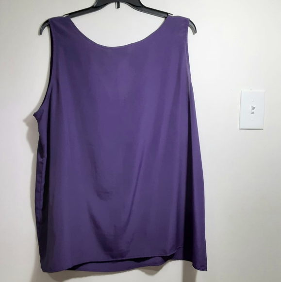 Avenue Women's Plus Size 26/28 Purple Sleeveless Blouse Tank Top Fringe Detail - Picture 3 of 7